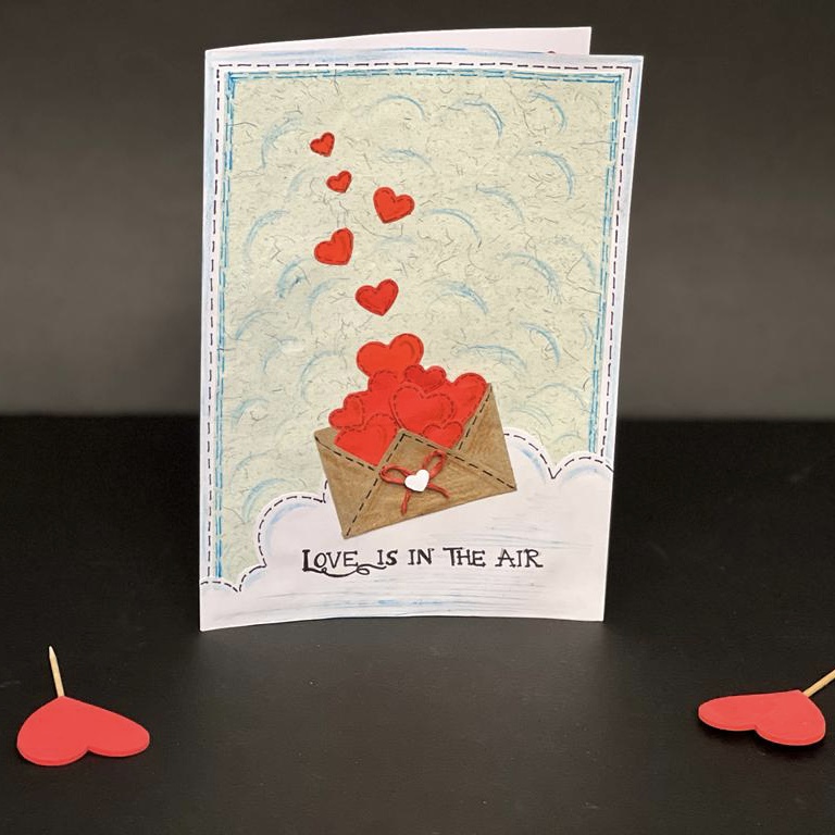 Red heart love greeting card