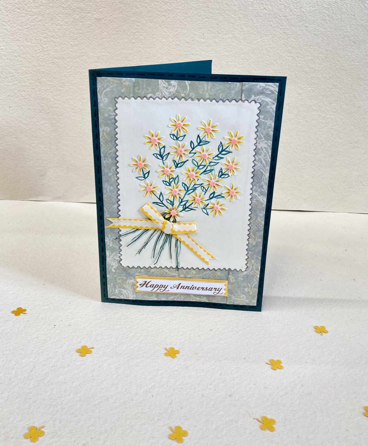 floral anniversary greeting card