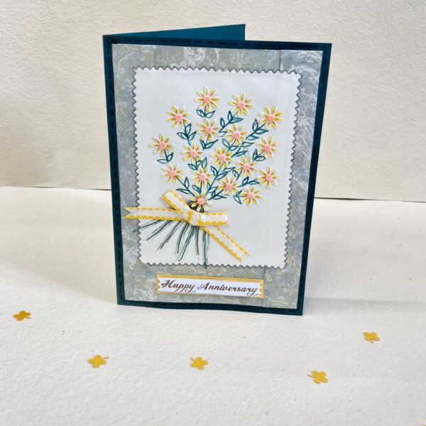 floral anniversary greeting card
