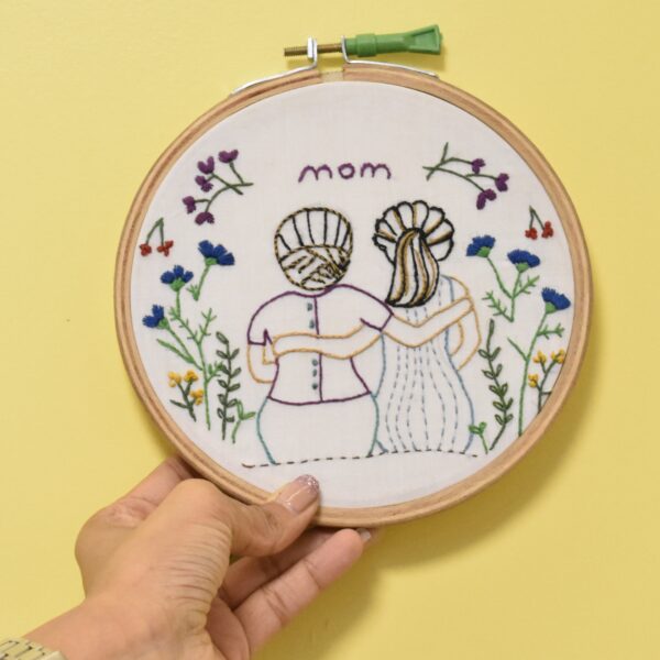 Mom embroidered hoop