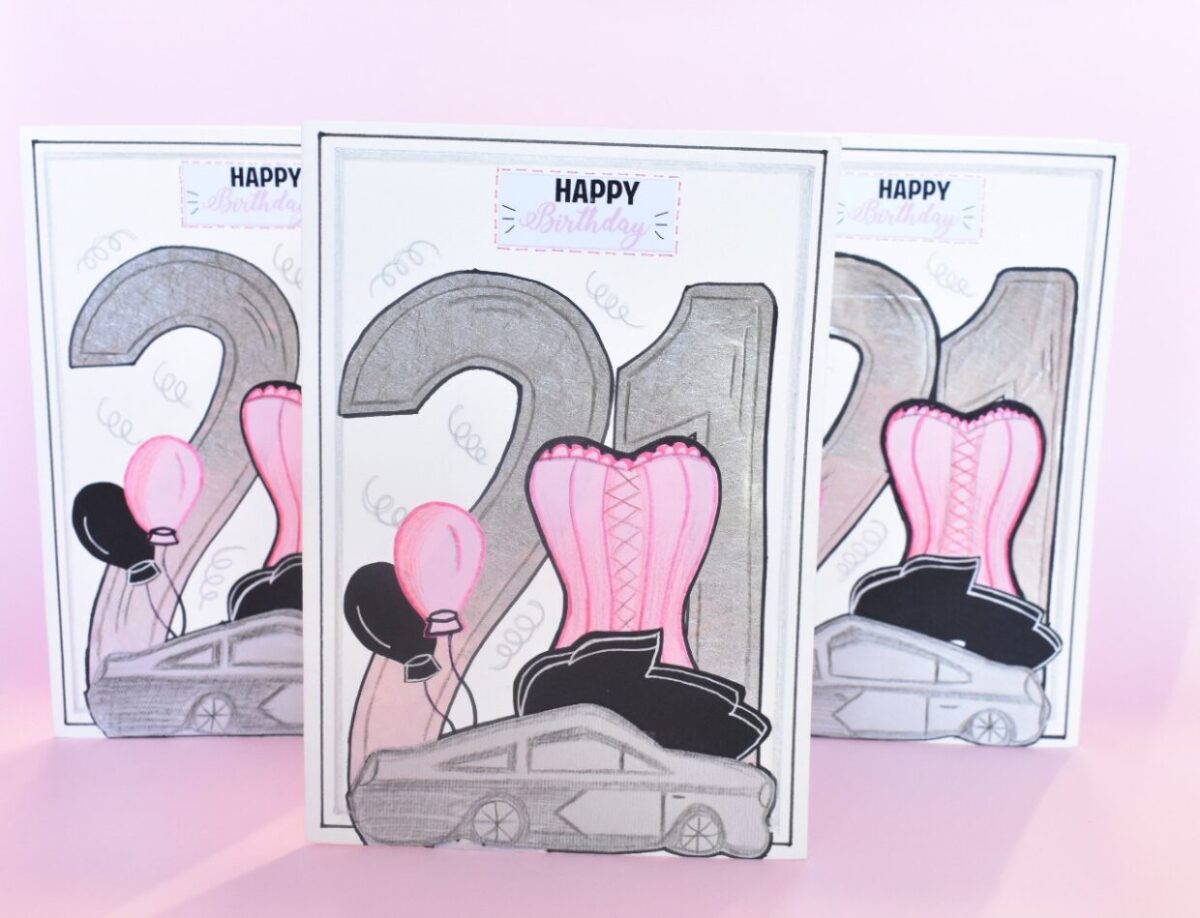 21 cars greeting card
