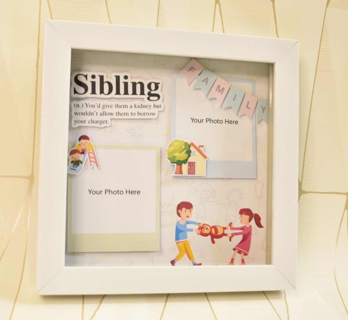 Personalised sibling photo frame