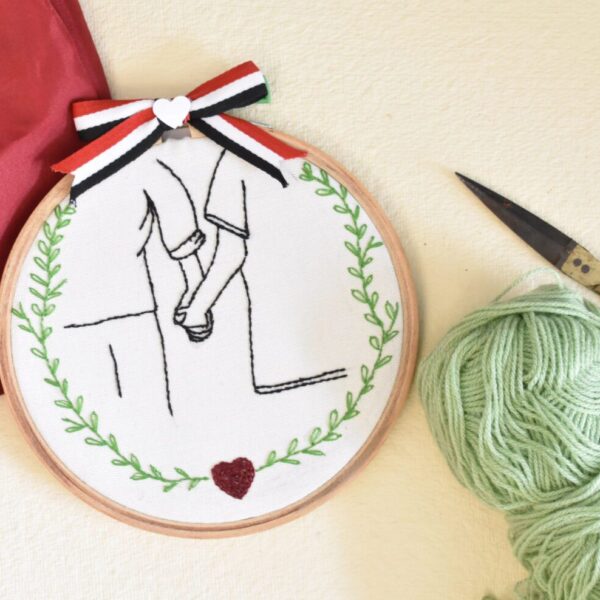 couple's gift embroidered hoop