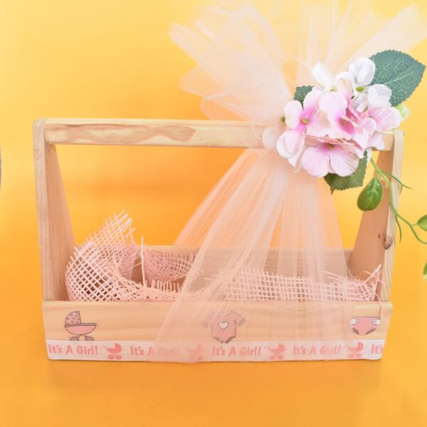 its a girl decorated basket