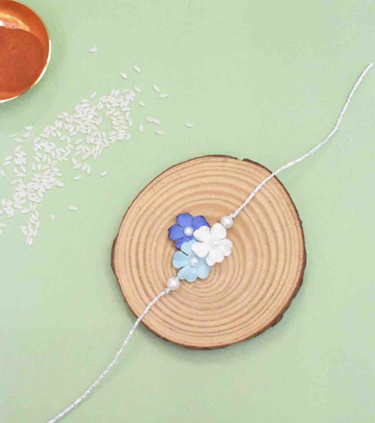 Tri Flower Chakalya (Blue)