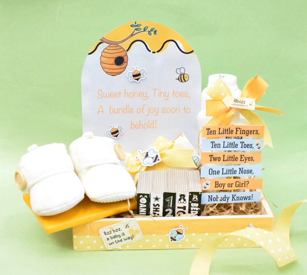 Decorated gift hamper for baby