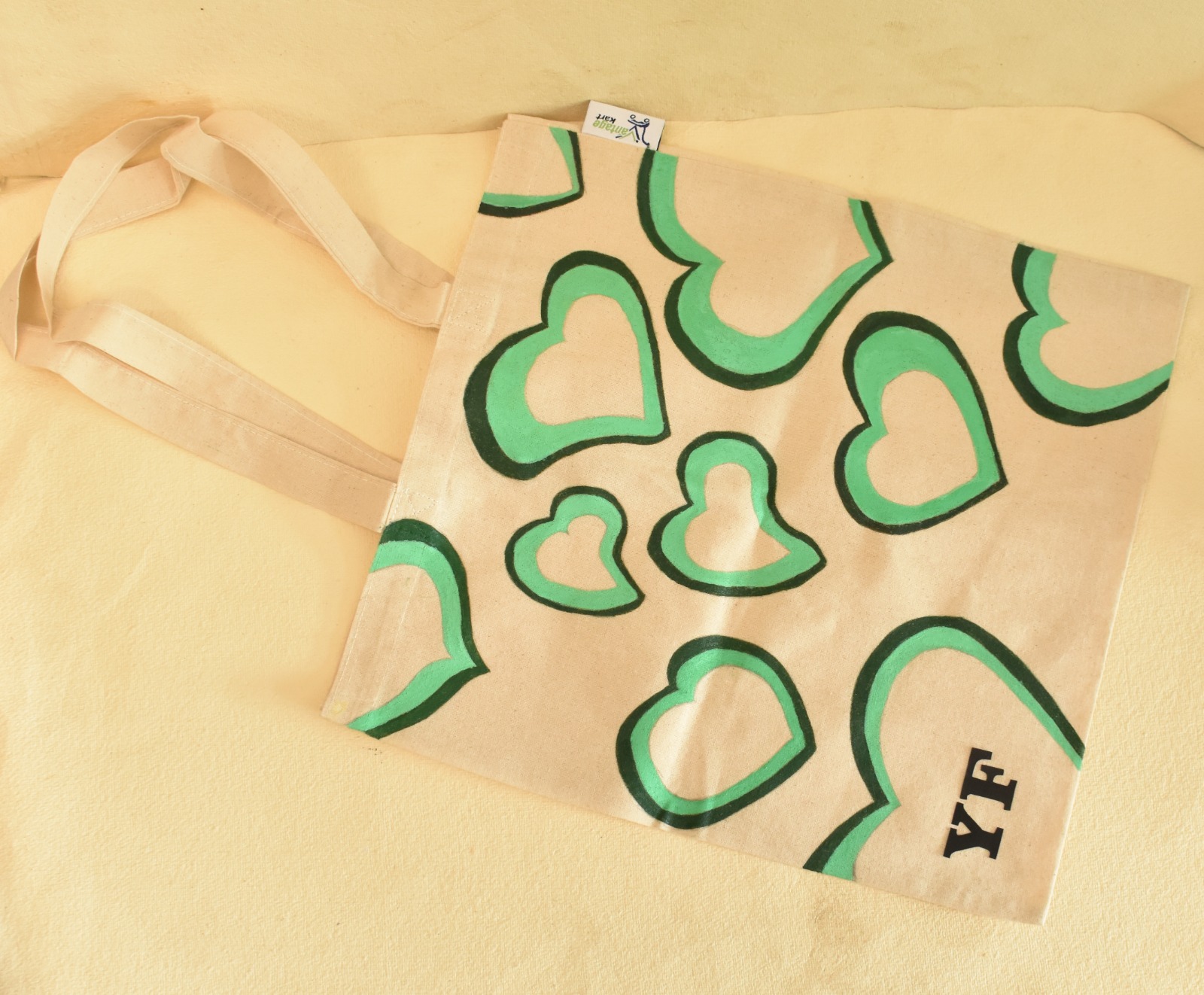 Pretty Heart Tote - Green