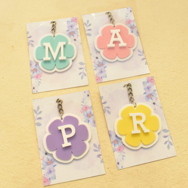 personalised floral keychain